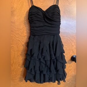 Elegant Black Ruffled Dress